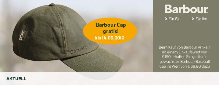 Barbour Cap gratis!