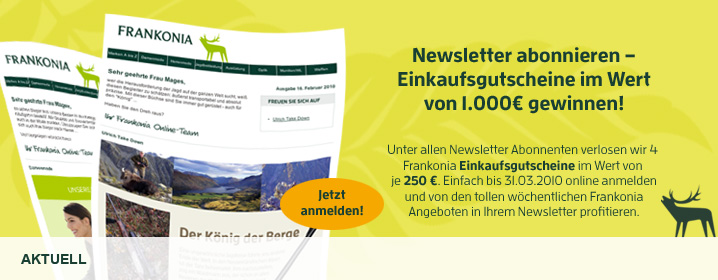 Newsletter abonnnieren und Gutschein im Wert von 1.000 Euro gewinnnen!