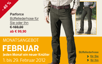 Monatsangebot Februar: Parforce Büffellederhose